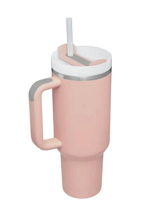 40 Oz Tumbler With Handle Straw Insulated, Stainless Steel Spill Proof Vacuum Coffee Cup Tumbler With Lid Tapered Mug Gifts For Valentine Lover Suitable For Car Gym Office Travel