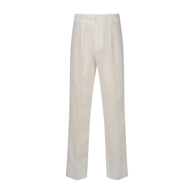 Linen White Pleated Pants